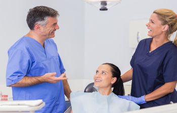 Young woman at a dental appointment.